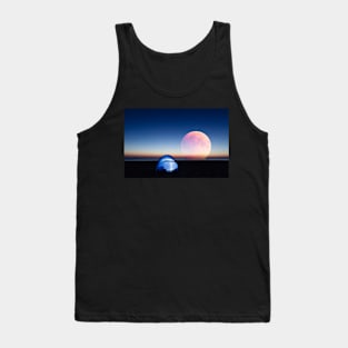 Amazing Red Moon Over The Sea Tank Top